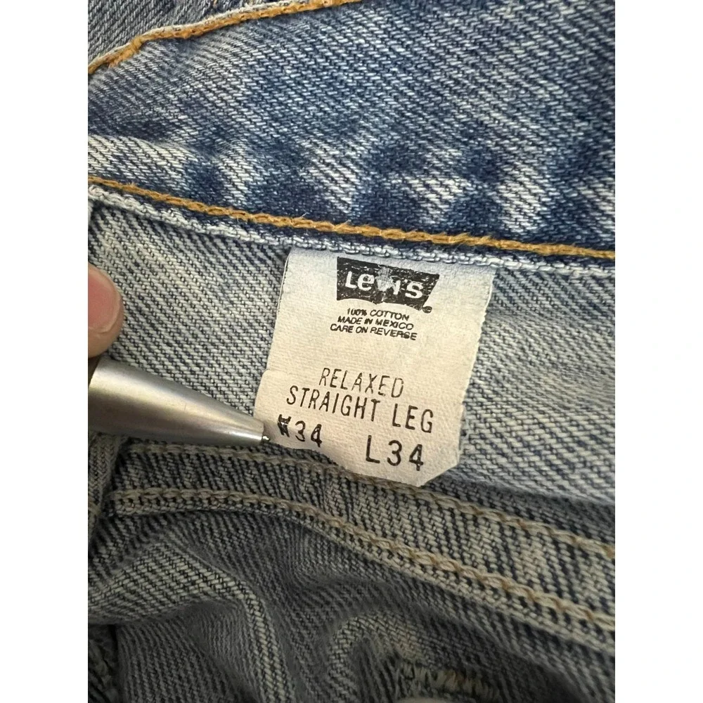 Levis Mens 34x34 559 Relaxed Straight Jeans Blue Stonewash Vintage Y2k 2002